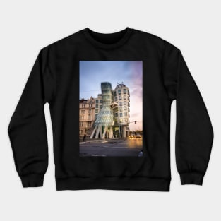 Dancing house or Fred and Ginger in Prague, Czech Republic Crewneck Sweatshirt